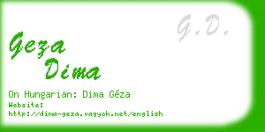 geza dima business card