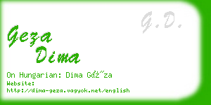 geza dima business card